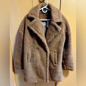 PrettyLittleThing Brown Pea Coat